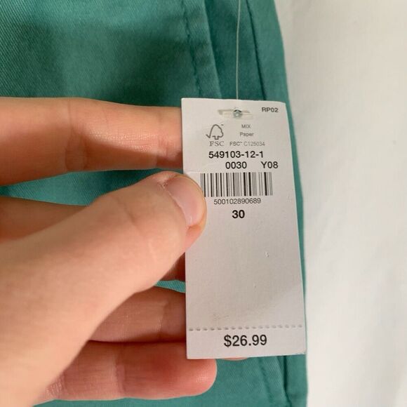 New Old Navy Chino Shorts Men's 30 Green Slim 9" Inseam Built in Flex Cotton - Picture 3 of 6